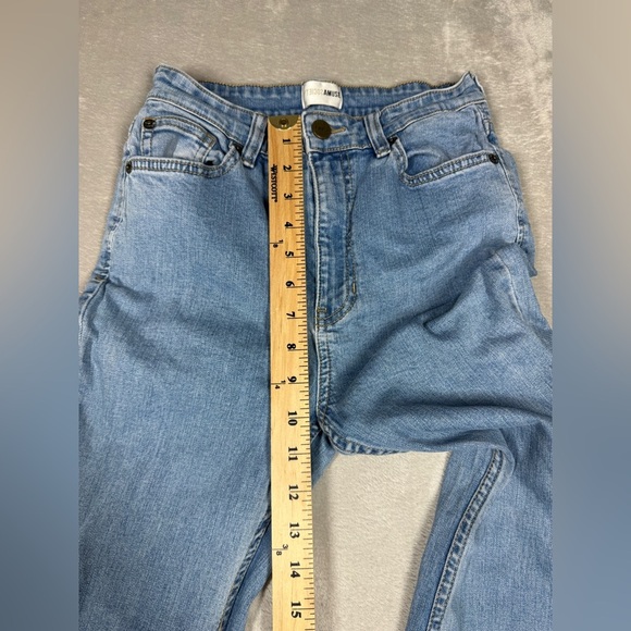 Amuse Society Bootcut Flare Cropped Cotton Blend Zip Fly Blue Jean Denim Size 27 - Picture 9 of 16